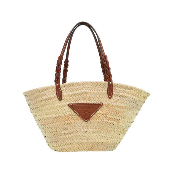 Prada Handbags - Prada Woven Palm Leather Tote Bag